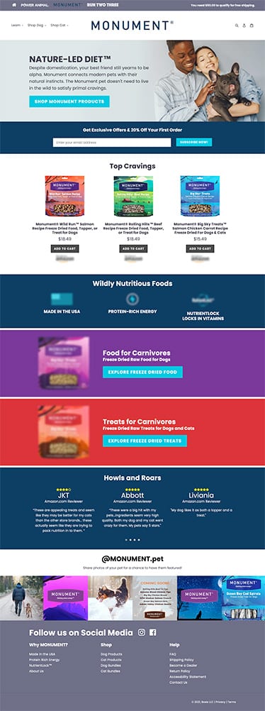 Monument Freeze Dried Pet Food